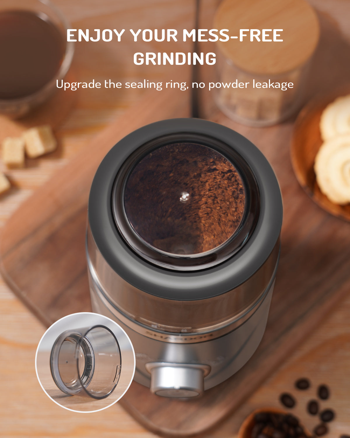 SHARDOR® Coffee Blade Grinder with Manual adjustment knob Gray
