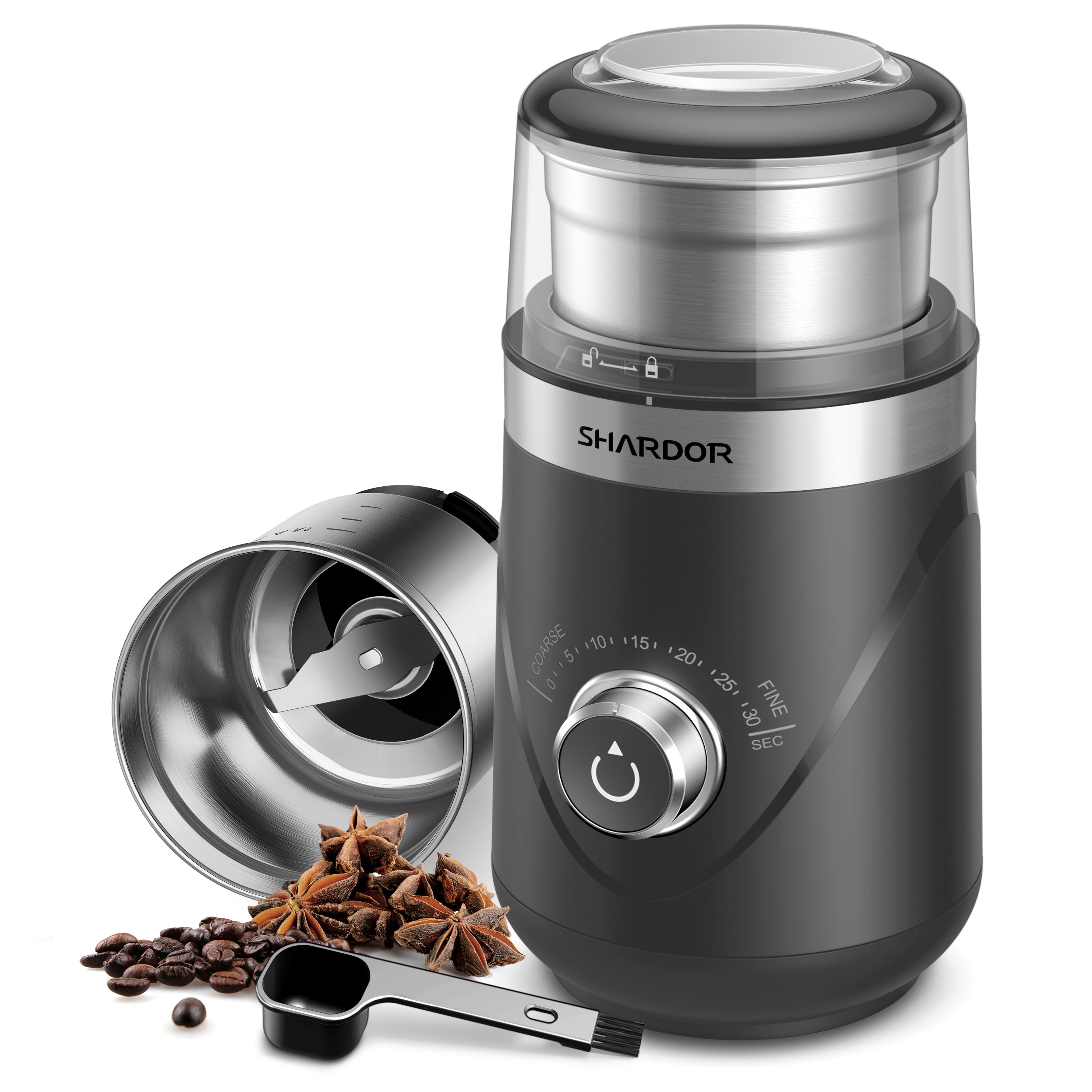 SHARDOR® Coffee Blade Grinder with Manual adjustment knob Gray
