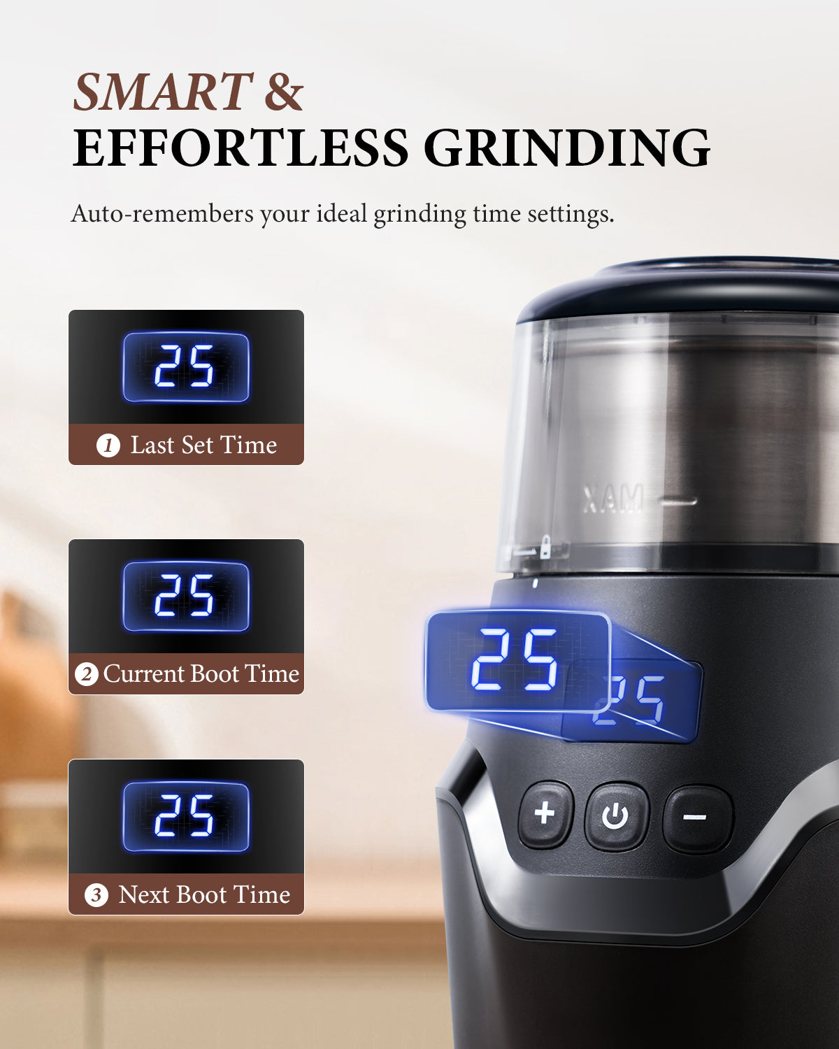 SHARDOR® Coffee Blade Grinder with Smart and Adjustable Grinding Black