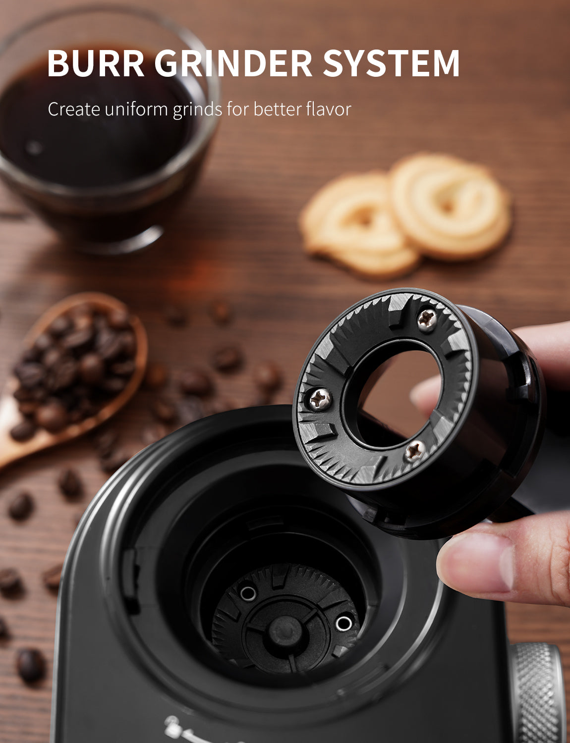 SHARDOR® Coffee Burr Grinder with 16 Precise Grind Setting Silvery