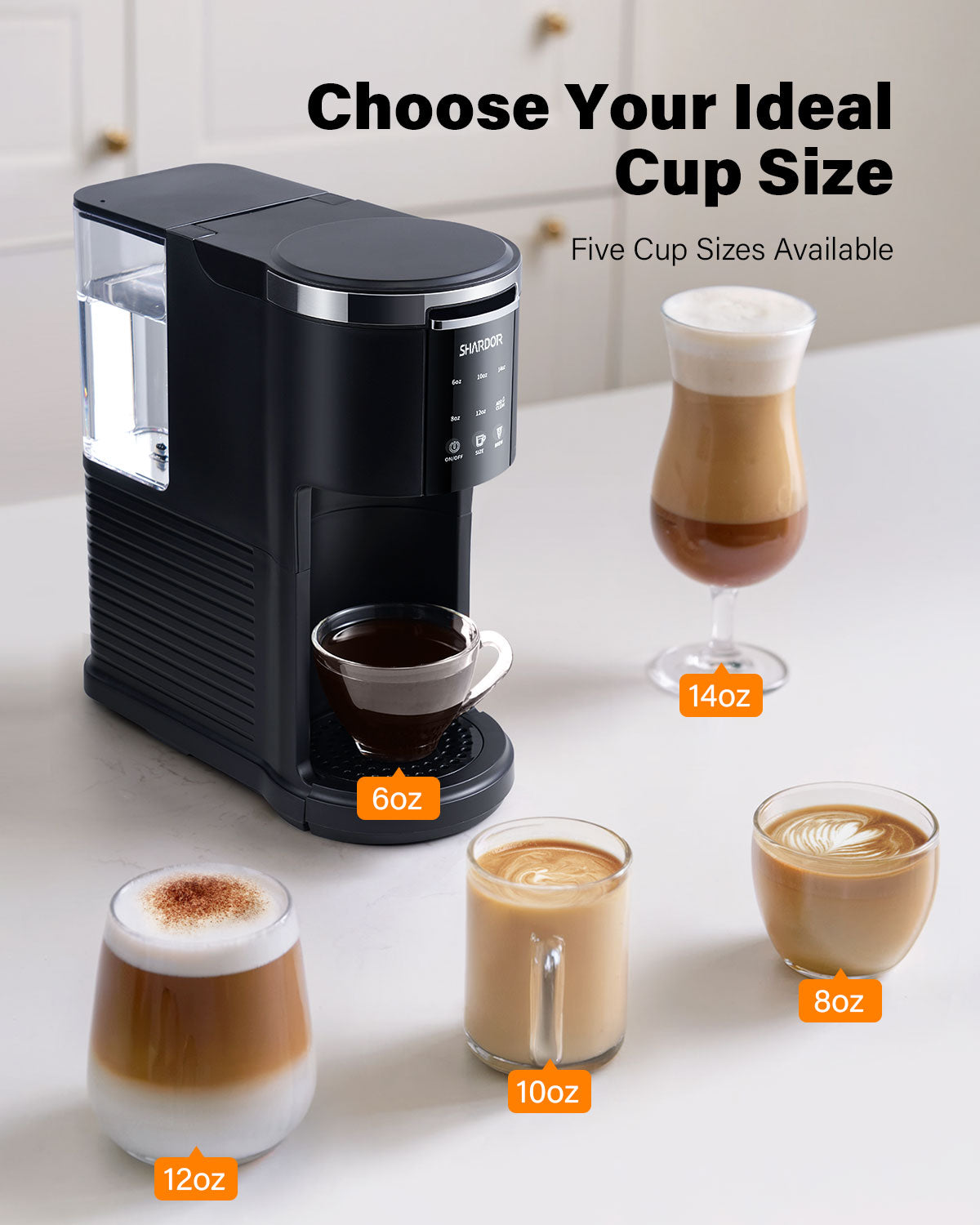 SHARDOR® 3 in 1 Single Serve Coffee Maker for K Cup Pods Black