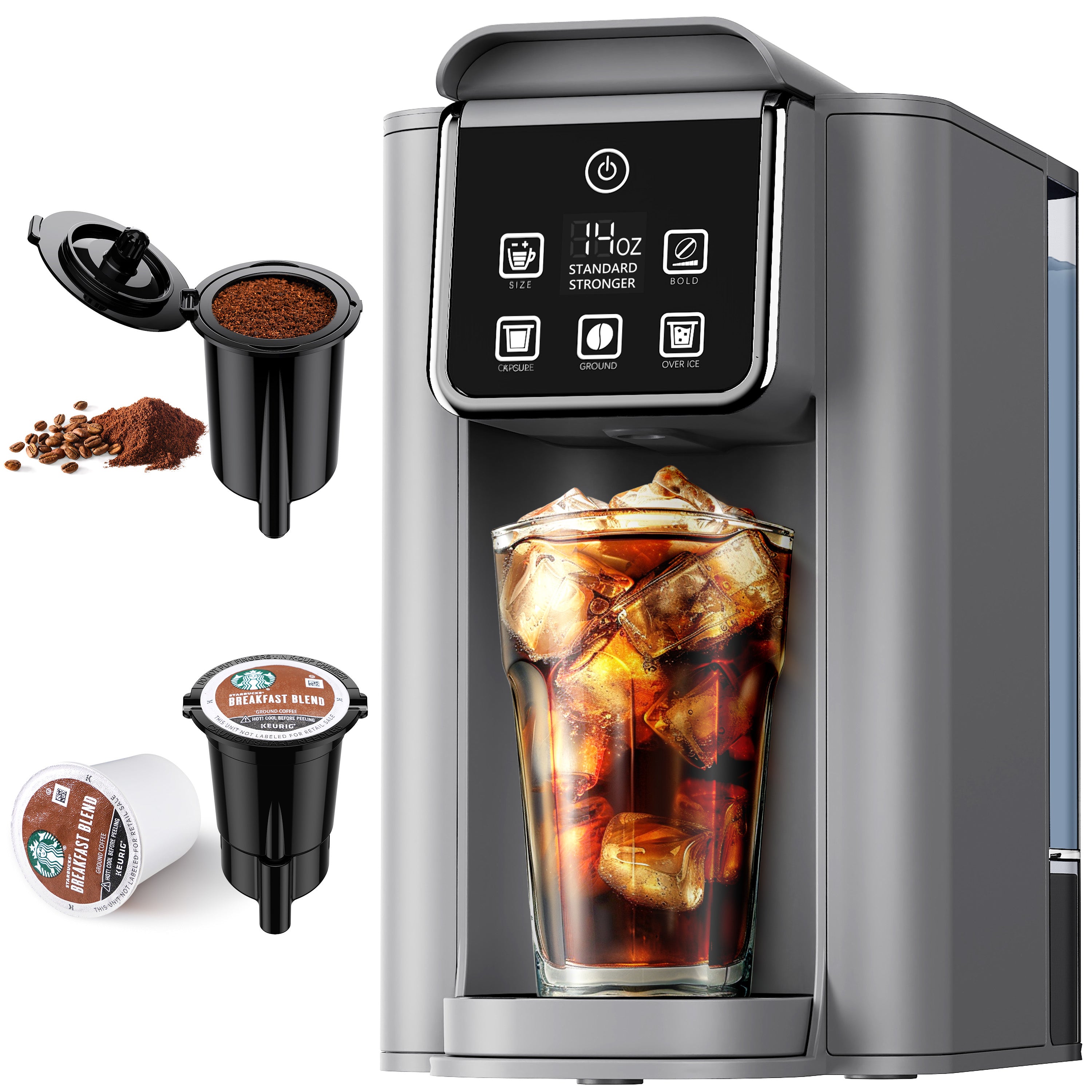 KIDISLE® K Cup Pods Coffee Maker Gray
