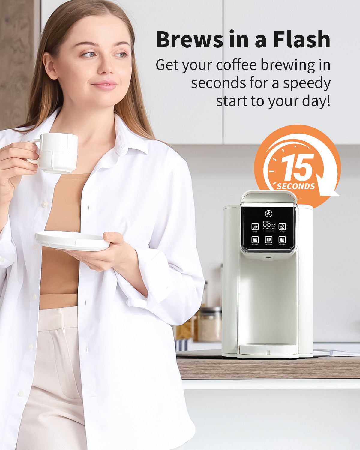 KIDISLE® K Cup Pods Coffee Maker White