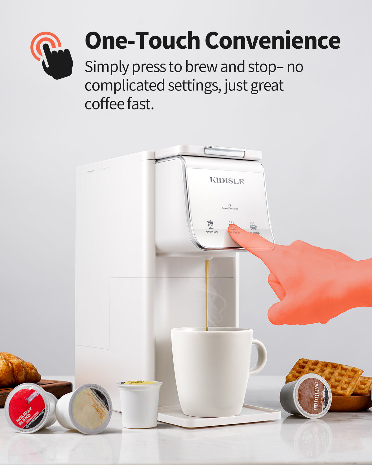 KIDISLE® 2-in-1 Brewing Flexibility White