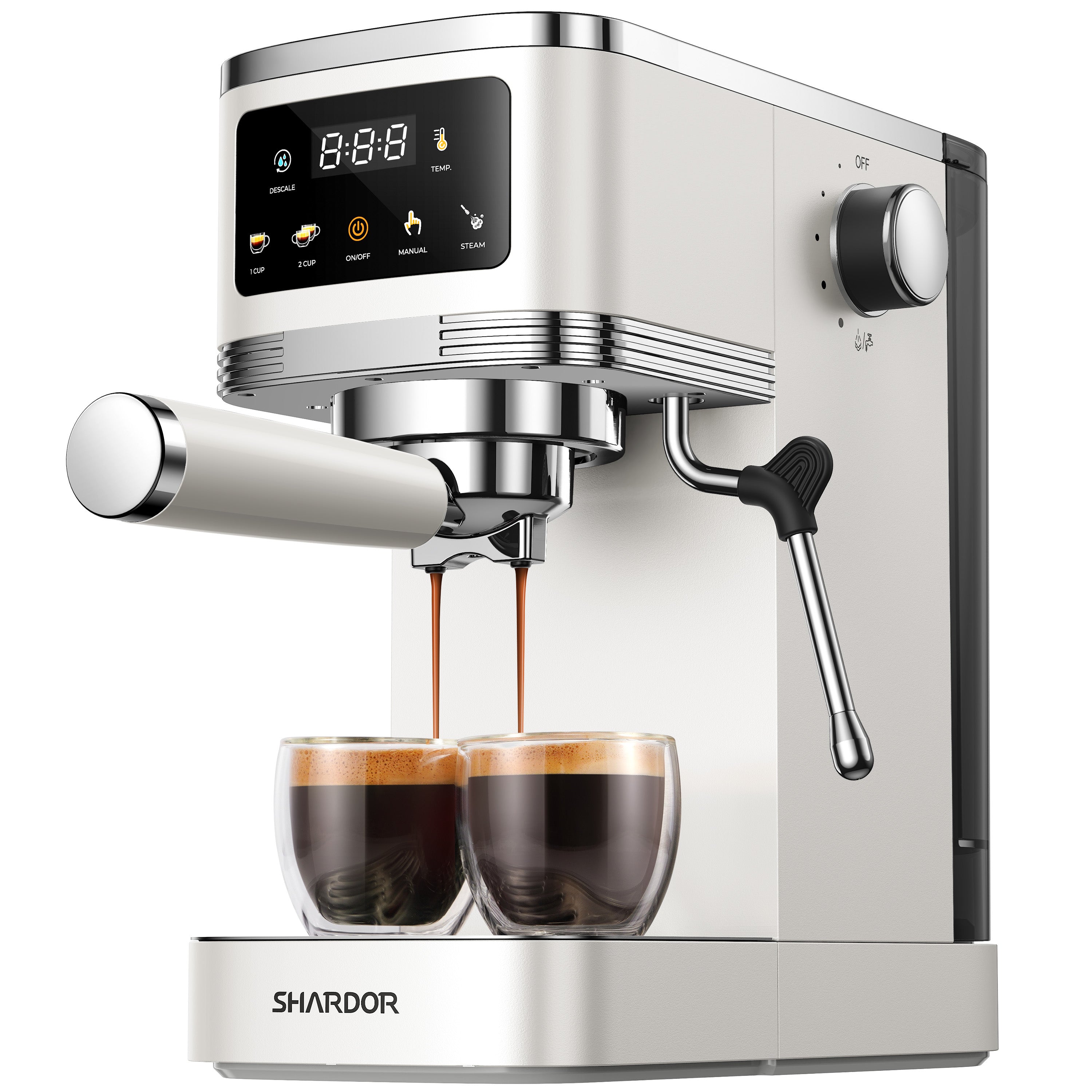 SHARDOR Espresso Machine 20 Bar with Touchscreen Adjustable White