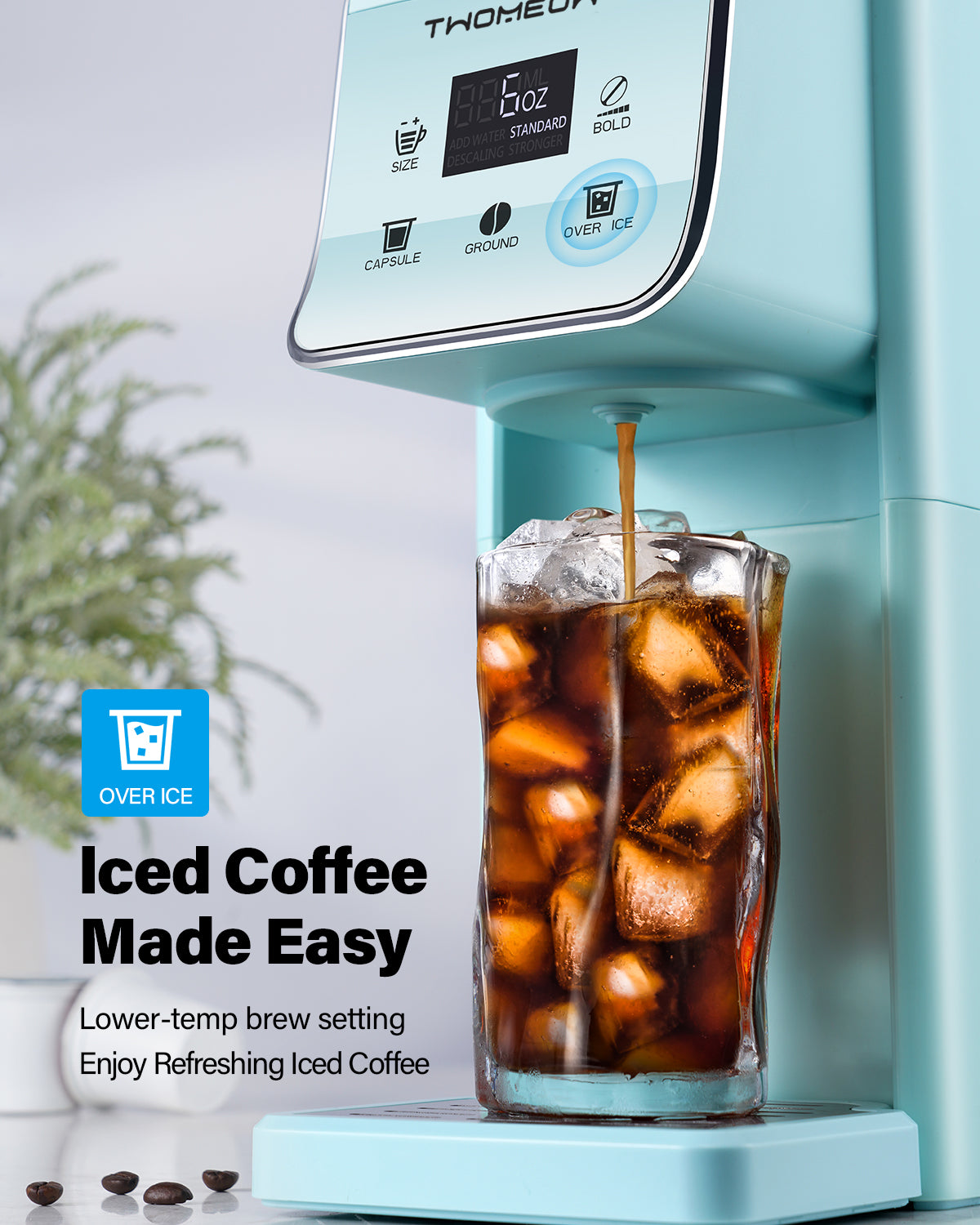 TWOMEOW K Cup Coffee Maker With Bold Setting Blue