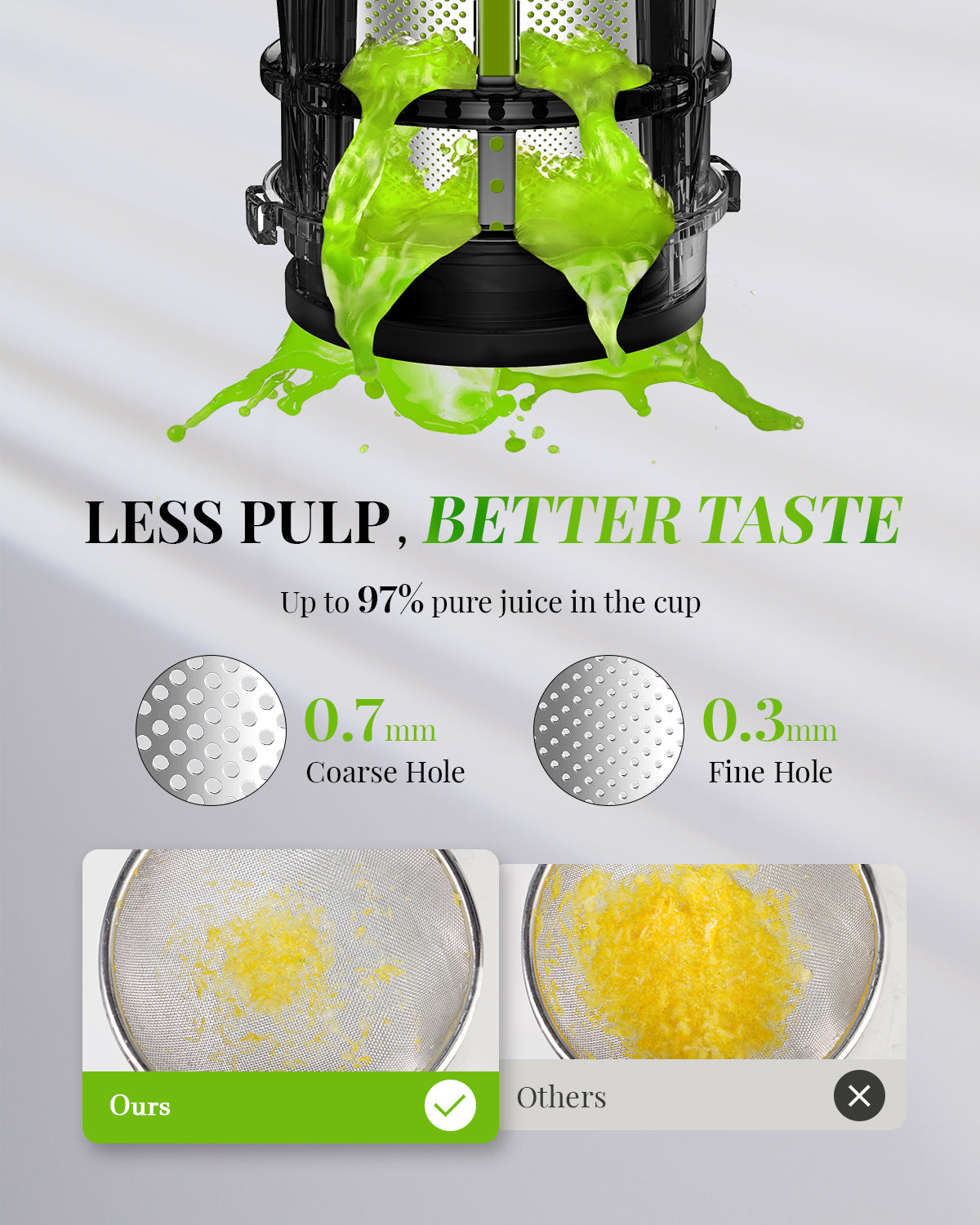 KIDISLE Small Juice Maker for Fruit and Vegetable Reverse Function 600ml Cup Brush