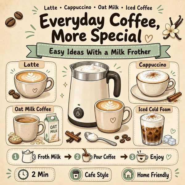 Coffee milk frother drinks for everyday coffee