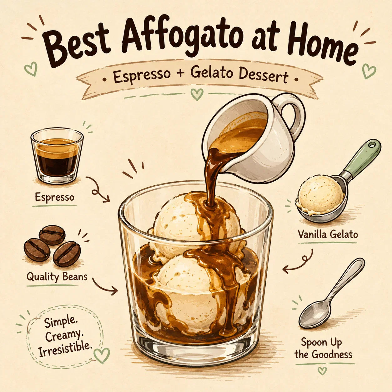 Best affogato at home with espresso and gelato