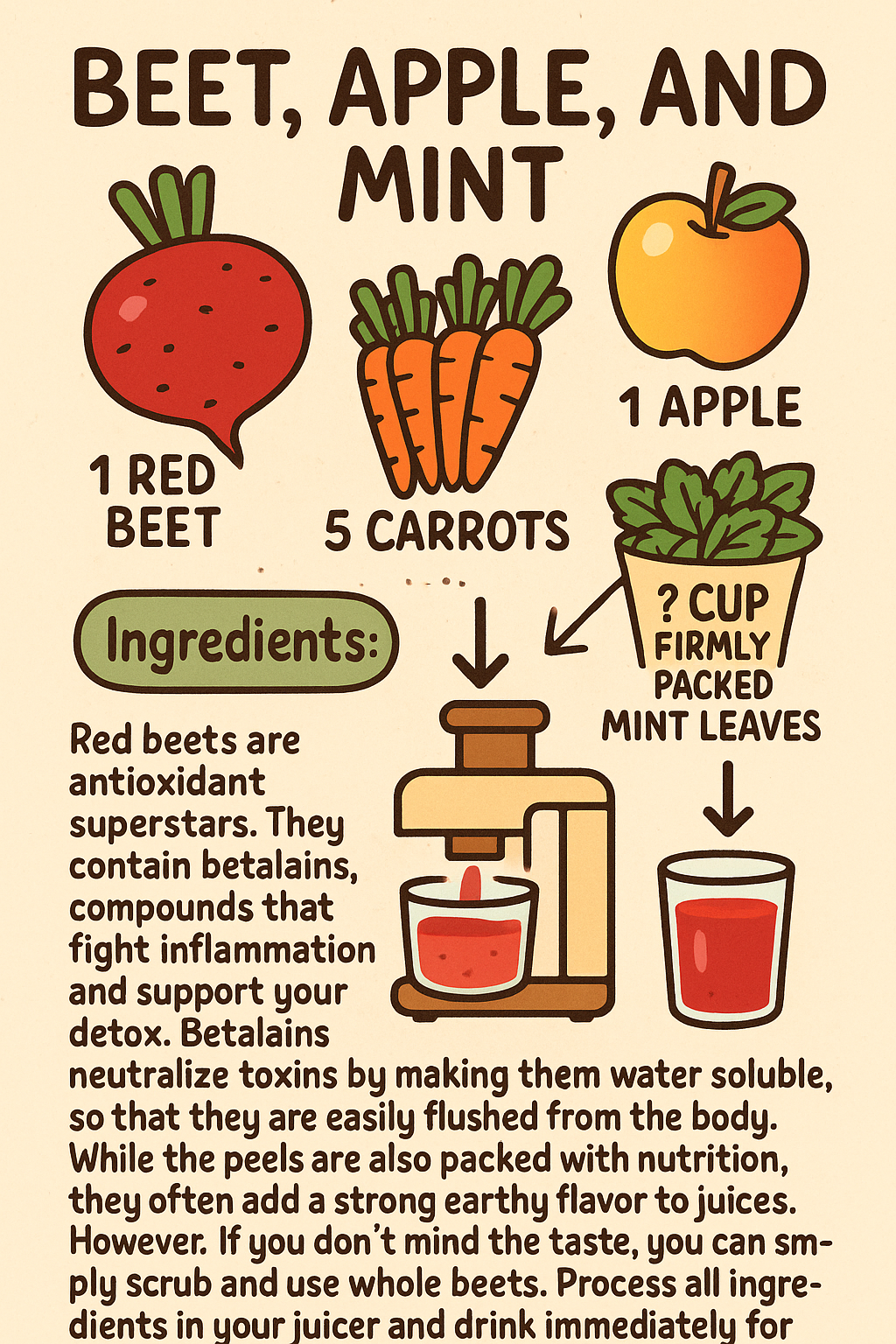 Beetroot, Apple, and Mint Juice