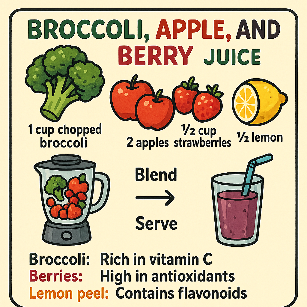 Broccoli, Apple & Berry Juice: A Nutrient-Dense Boost for Your Day