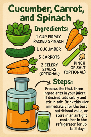  Spinach, Cucumber, and Carrot Juice