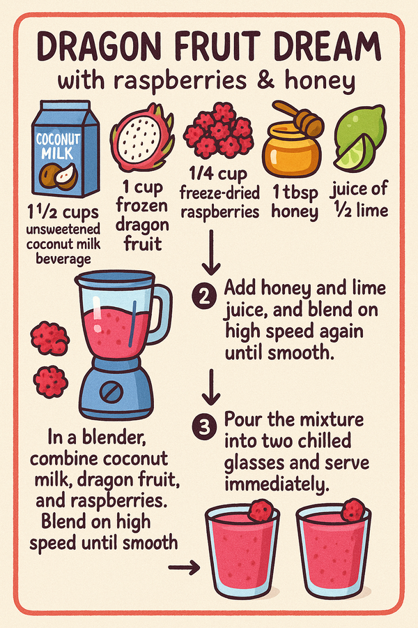 Dragon Fruit Dream with raspberries & honey