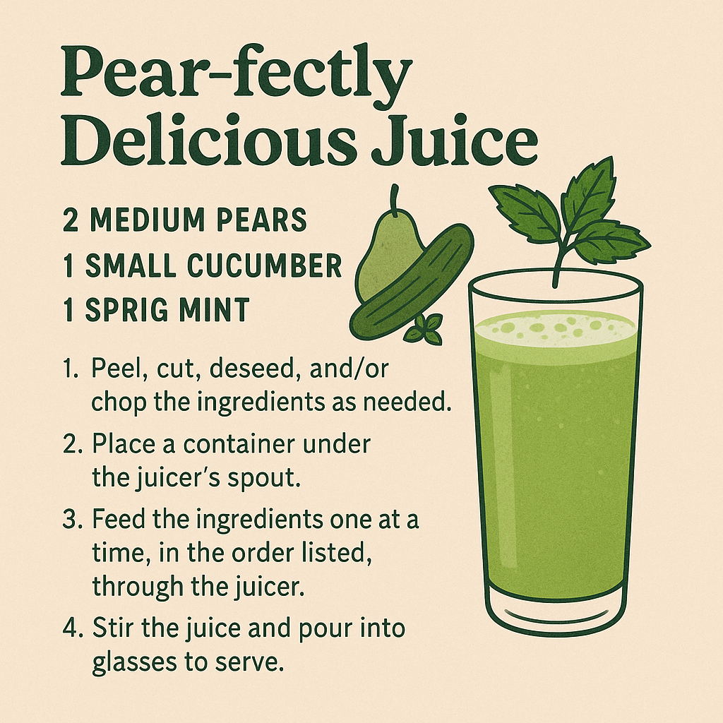 Perfect Pear, Cucumber, and Mint Juice