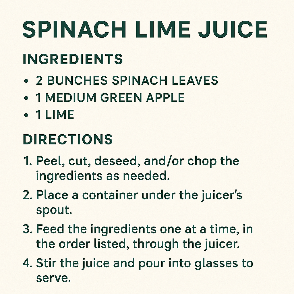 Spinach Lime Juice