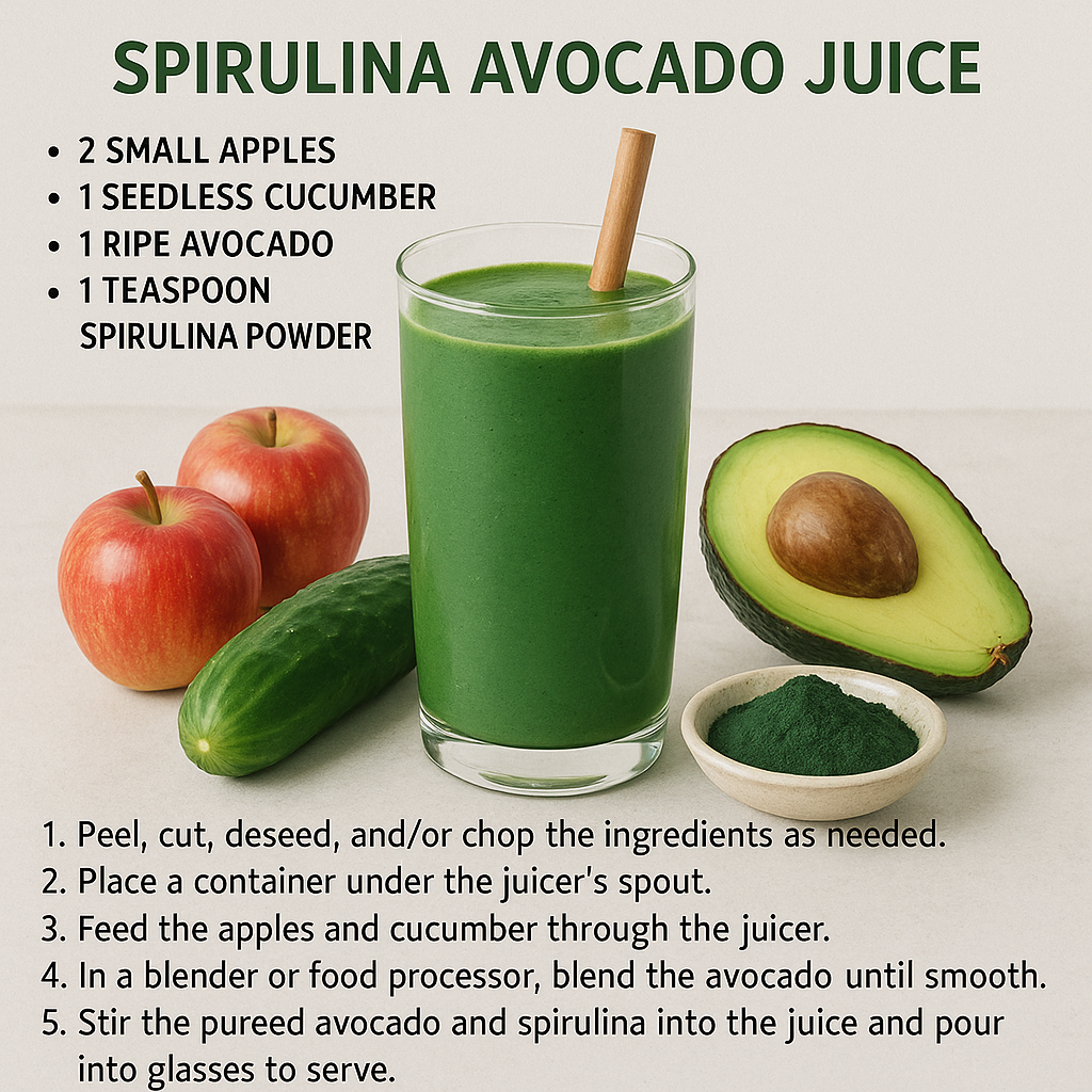 Spirulina Avocado Green Juice