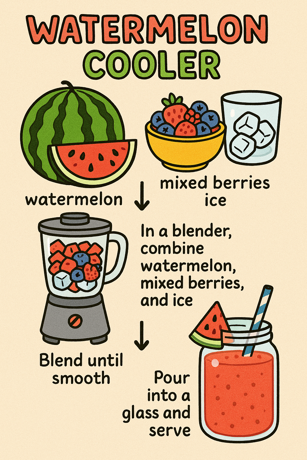Watermelon Cooler with mixed berries