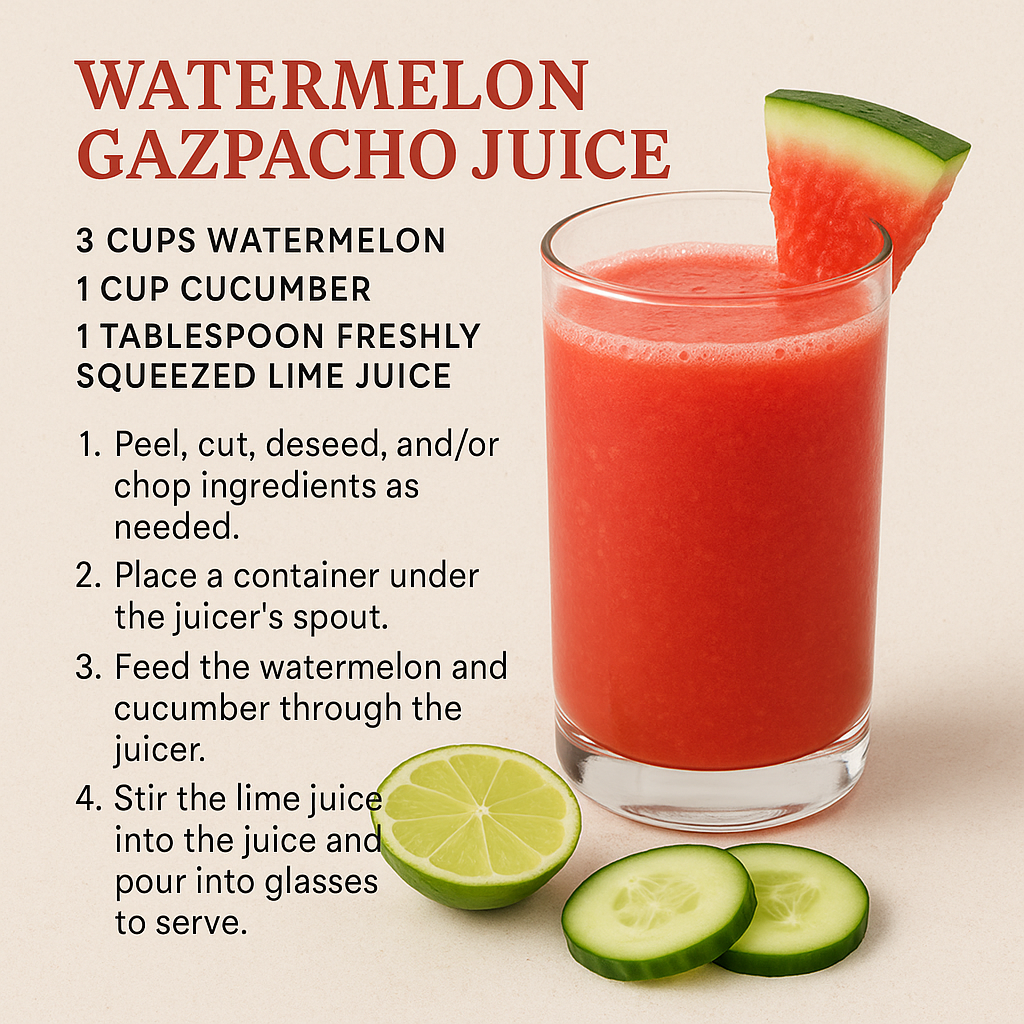 Watermelon Cucumber Gazpacho Juice