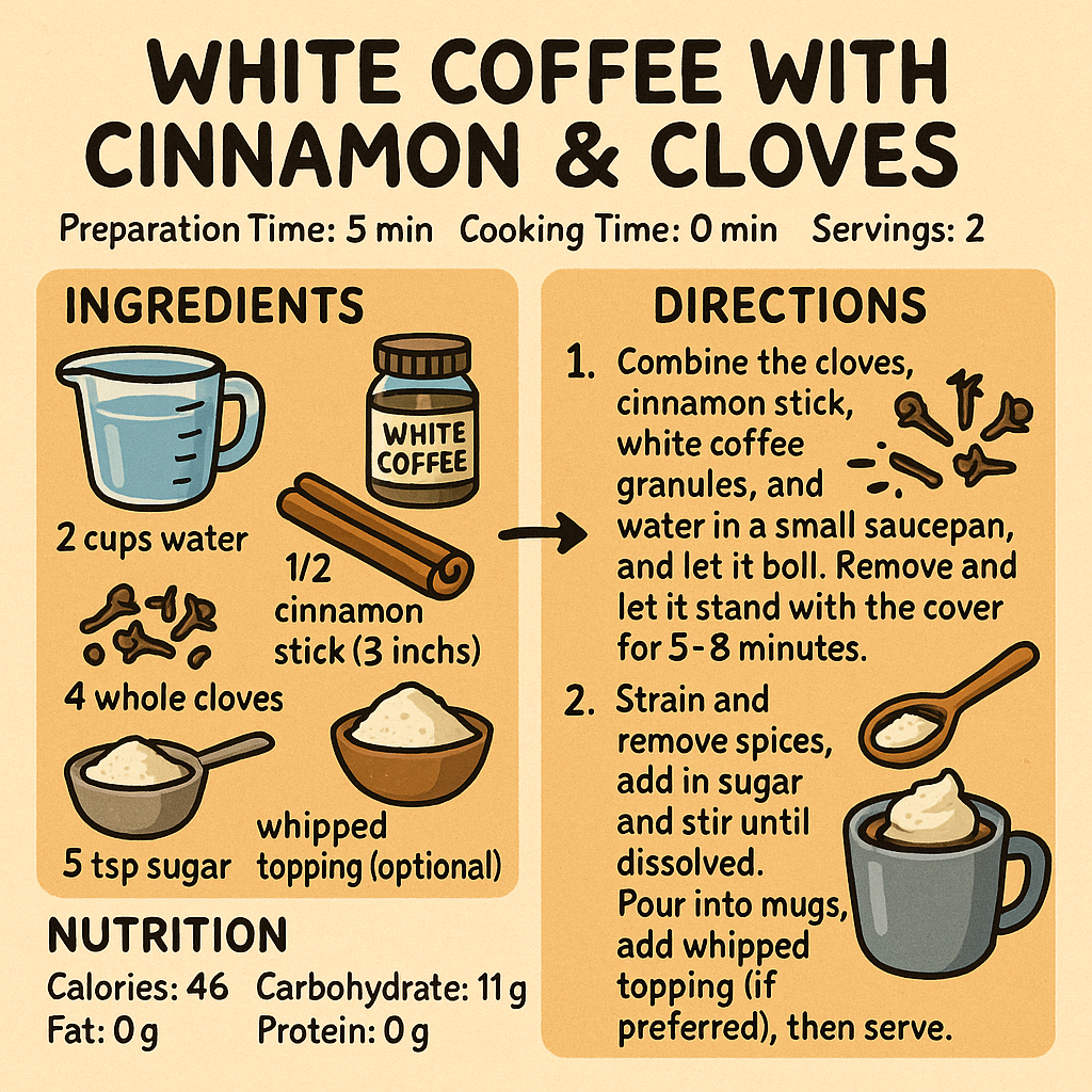 White Coffee with Cinnamon & Cloves