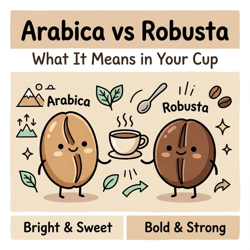 Arabica vs Robusta coffee beans comparison