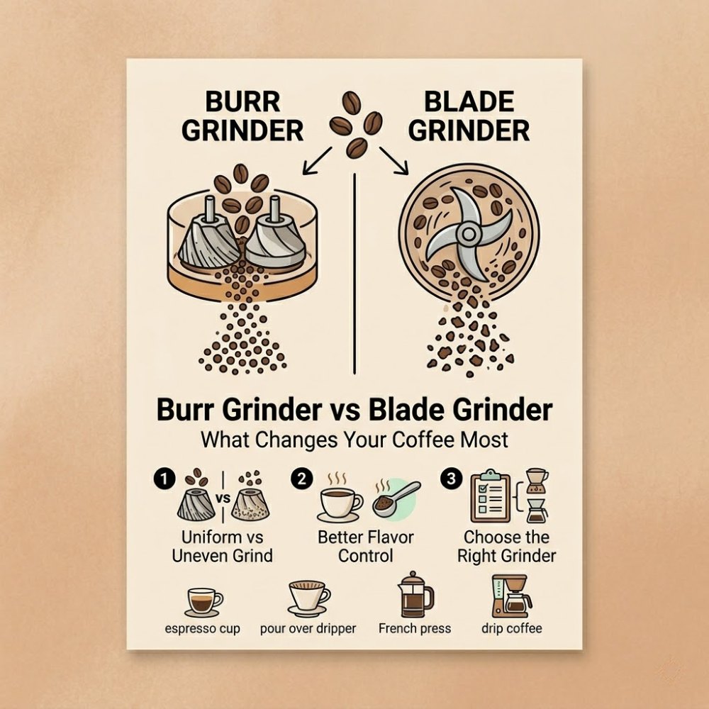 burr grinder vs blade grinder coffee comparison cover