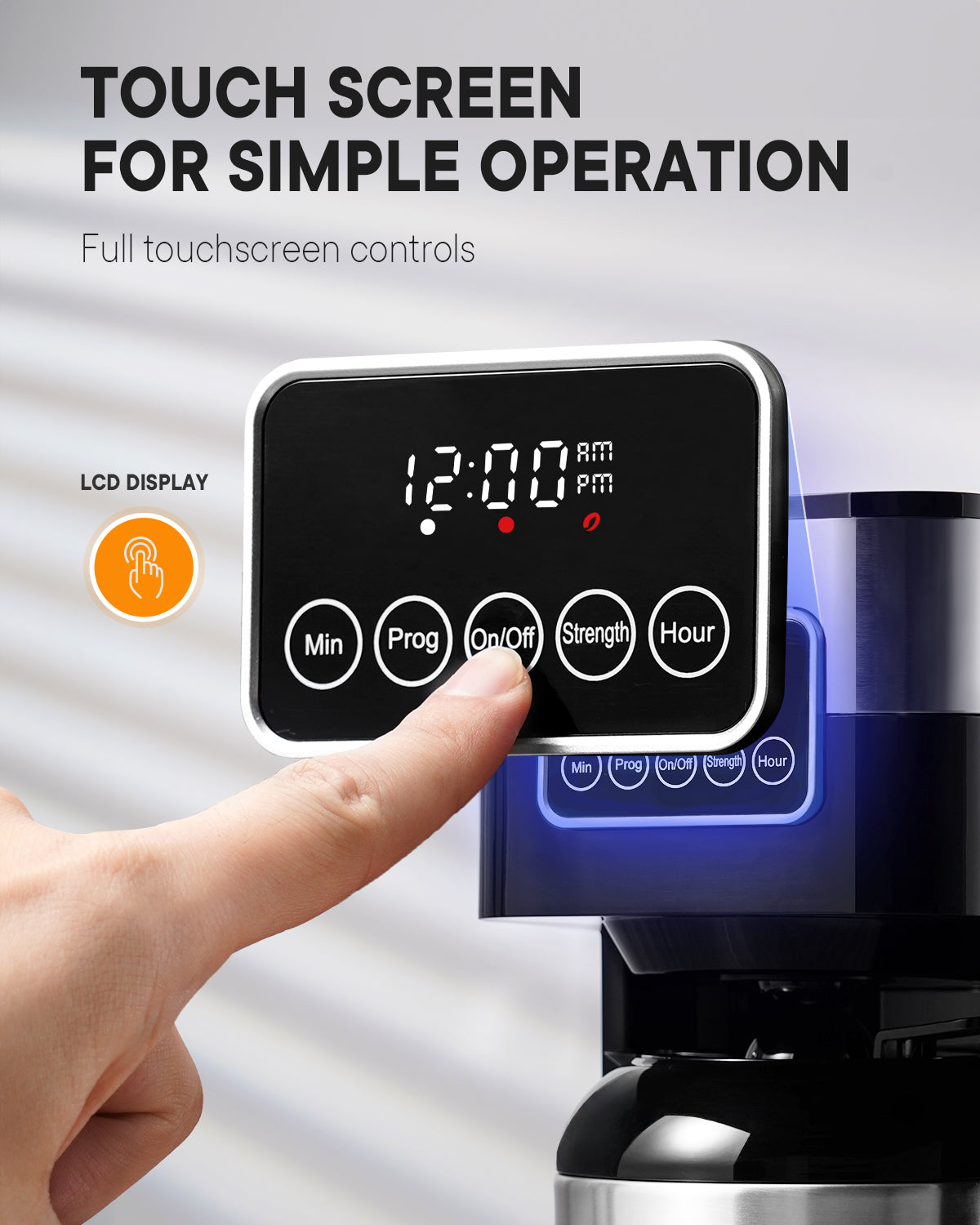 SHARDOR® Drip Coffee Machine with Timer, Black & Stainless Steel