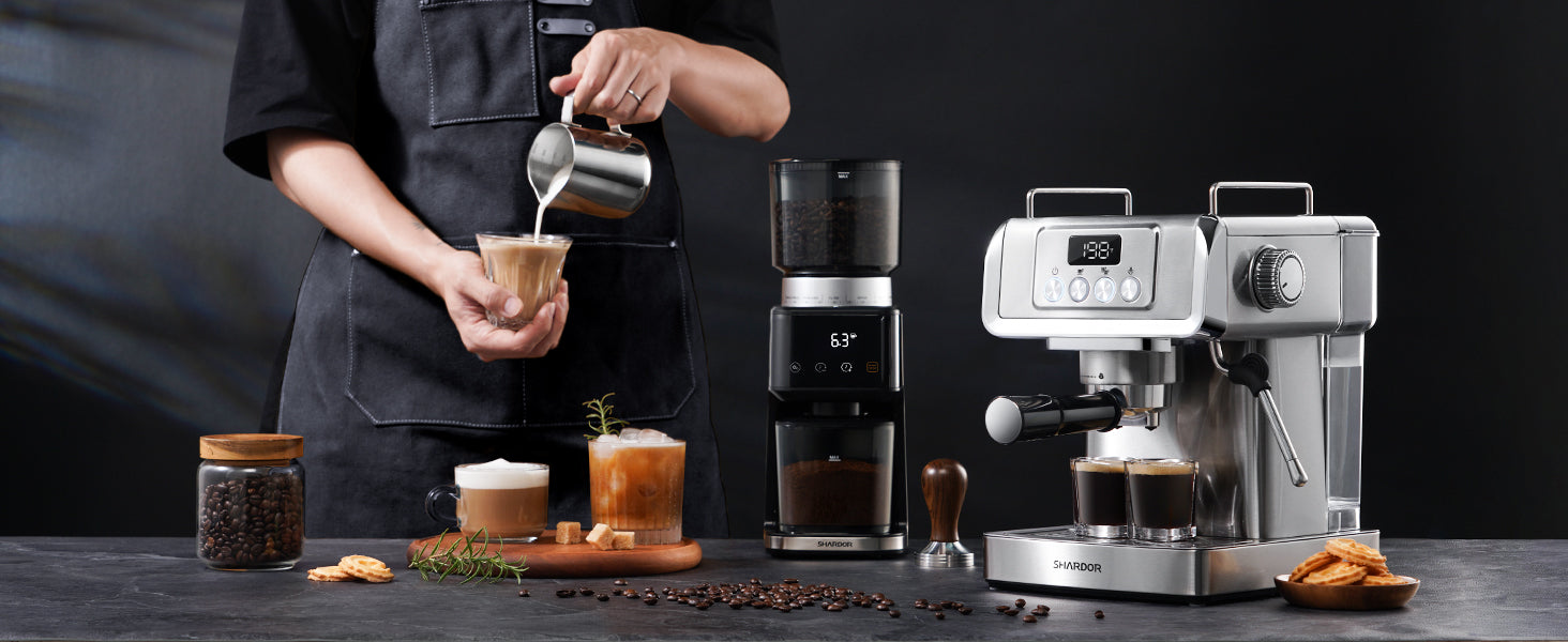 SHARDOR® Espresso Machine 20 Bar with Milk Frother Steam Wand