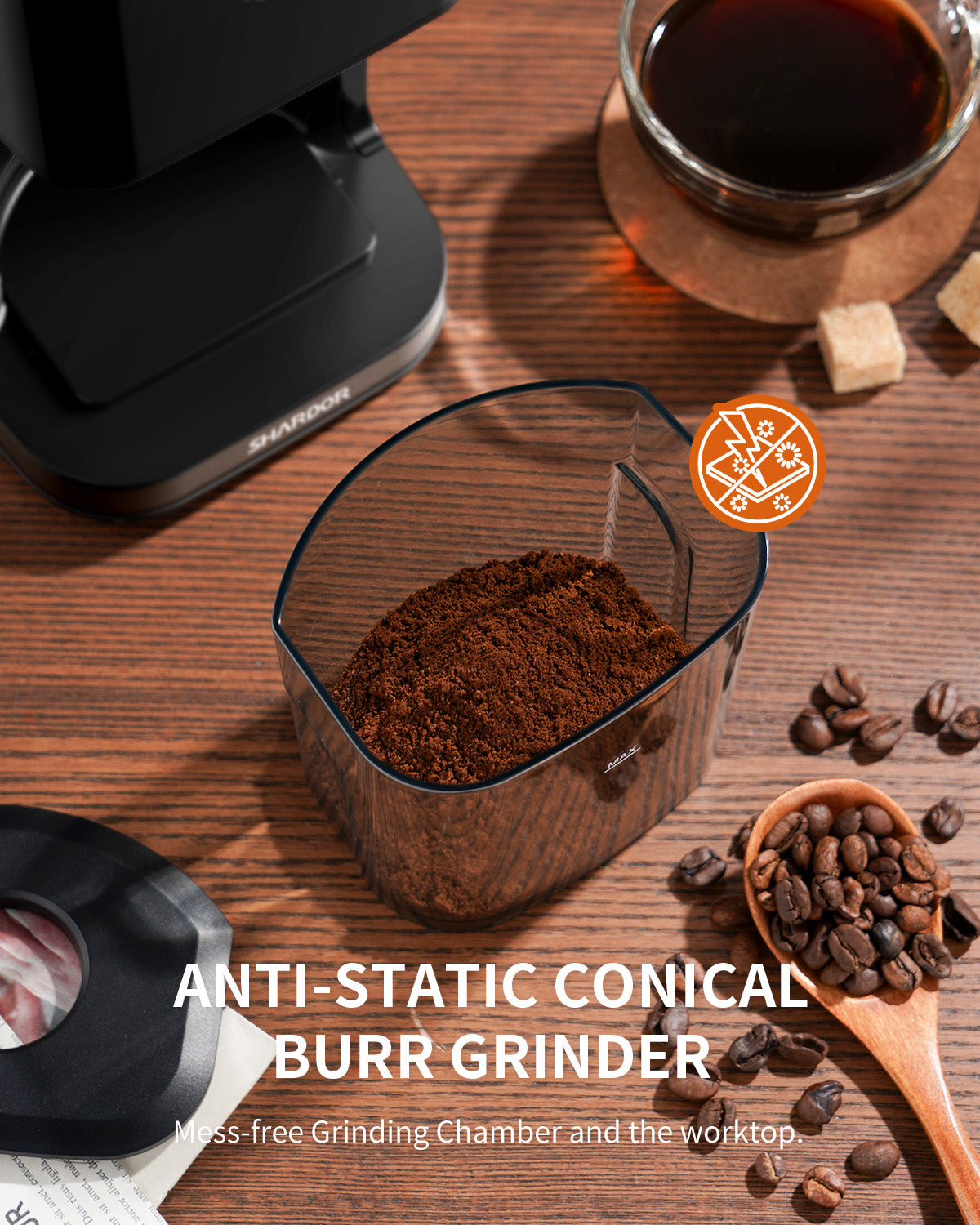 Shardor Electric Conical Burr Coffee Grinder