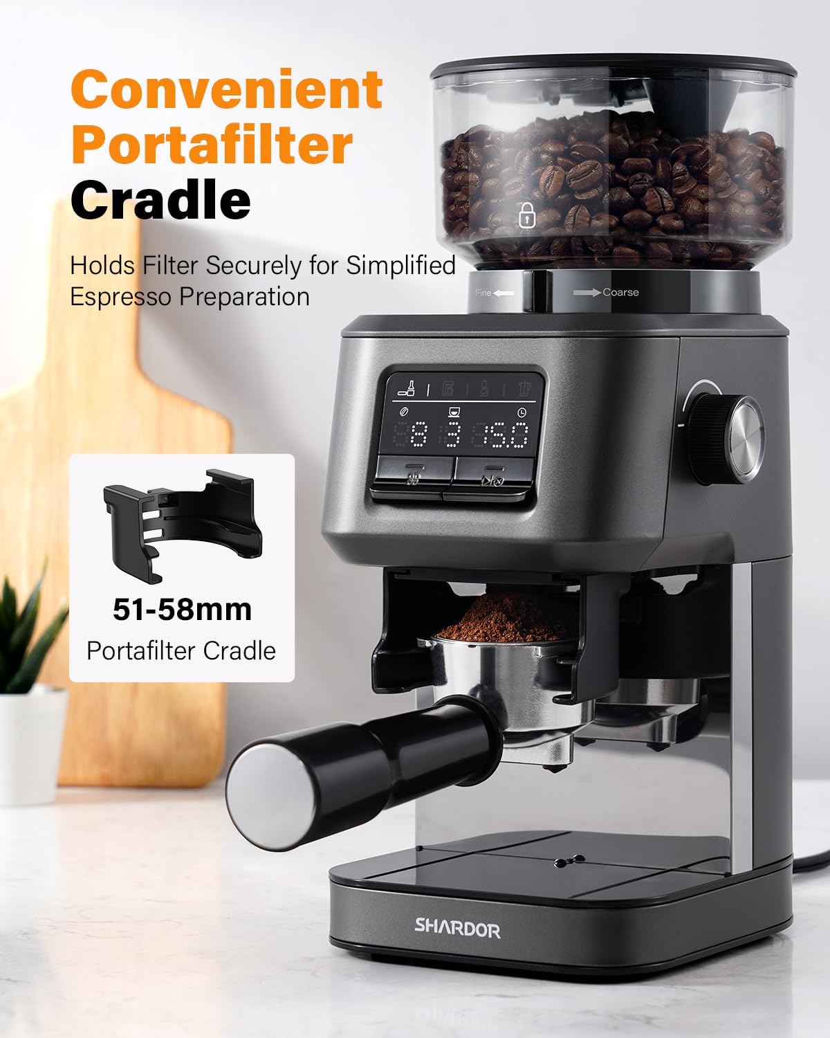 SHARDOR Conical Burr Coffee Grinder with 40 Settings, Smart Dosing & Anti-Static Technology