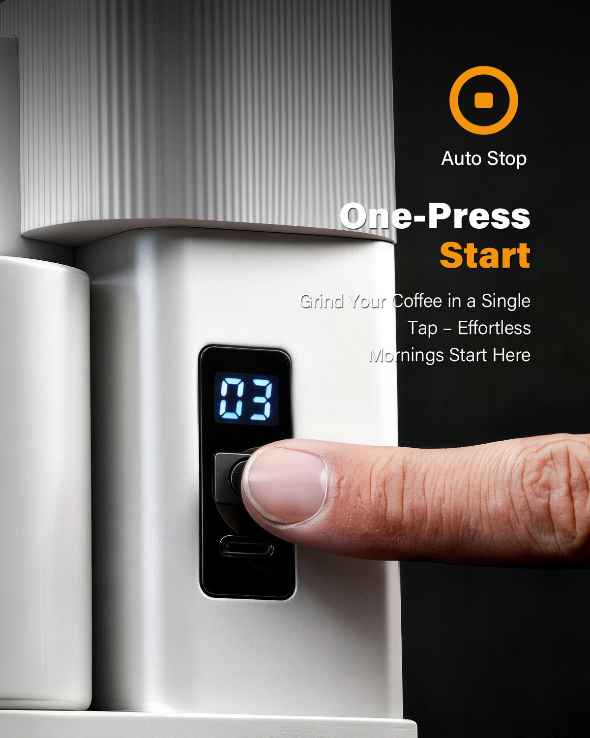 SHARDOR® Coffee Burr Grinder Professional with  All-Metal Single-Dose Coffee Grinder – Quiet DC Motor-White
