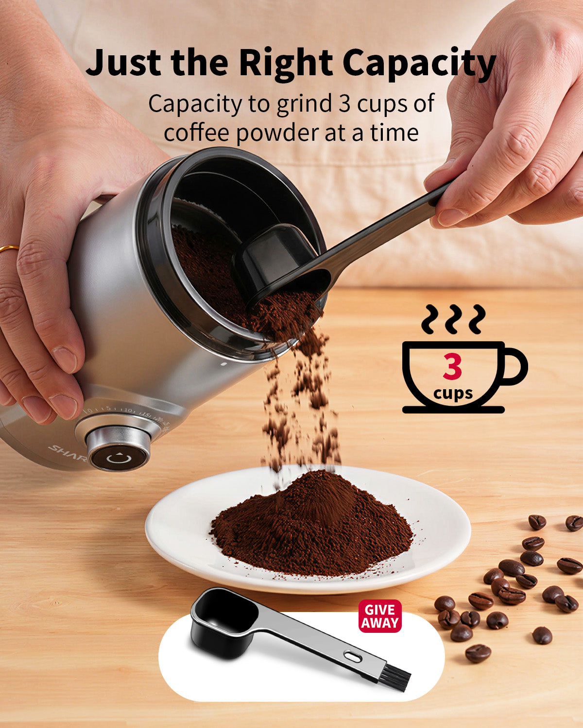 SHARDOR Coffee Blade Grinder with  Super Silent Blade and Compact-Silver
