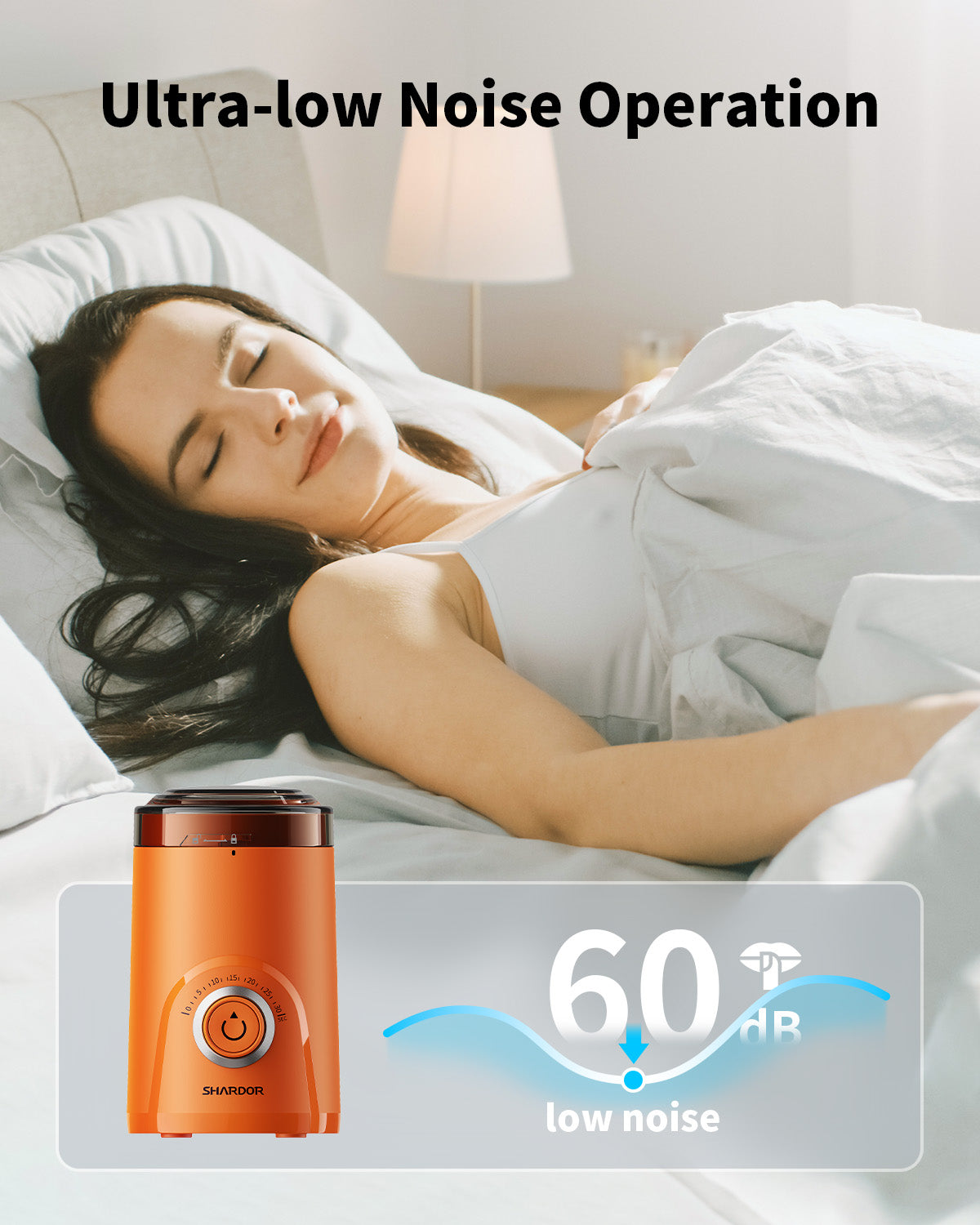 SHARDOR Coffee Blade Grinder with  Super Silent Blade and Compact-Orange