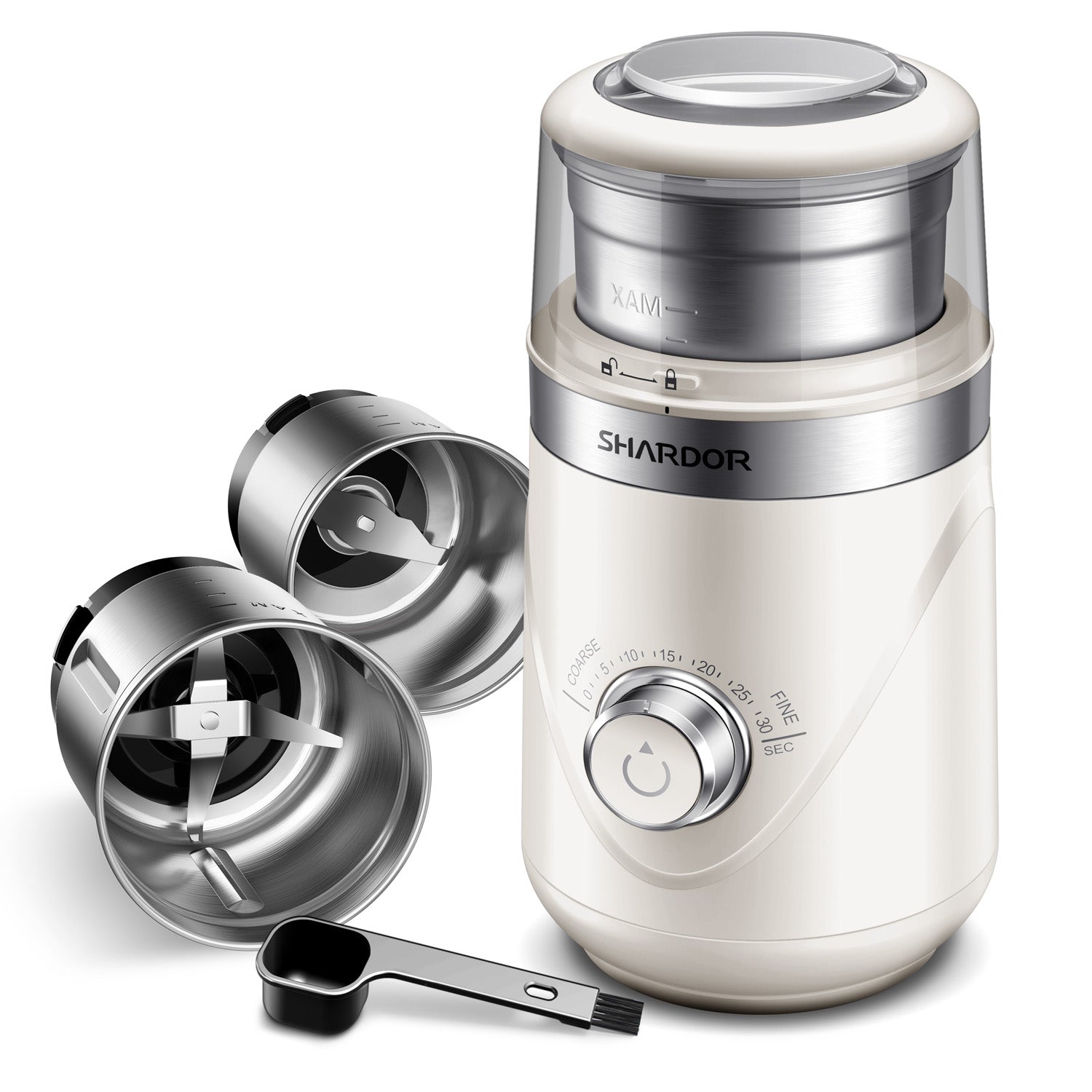 SHARDOR® Coffee Blade Grinder with Manual adjustment knob White 2 cup
