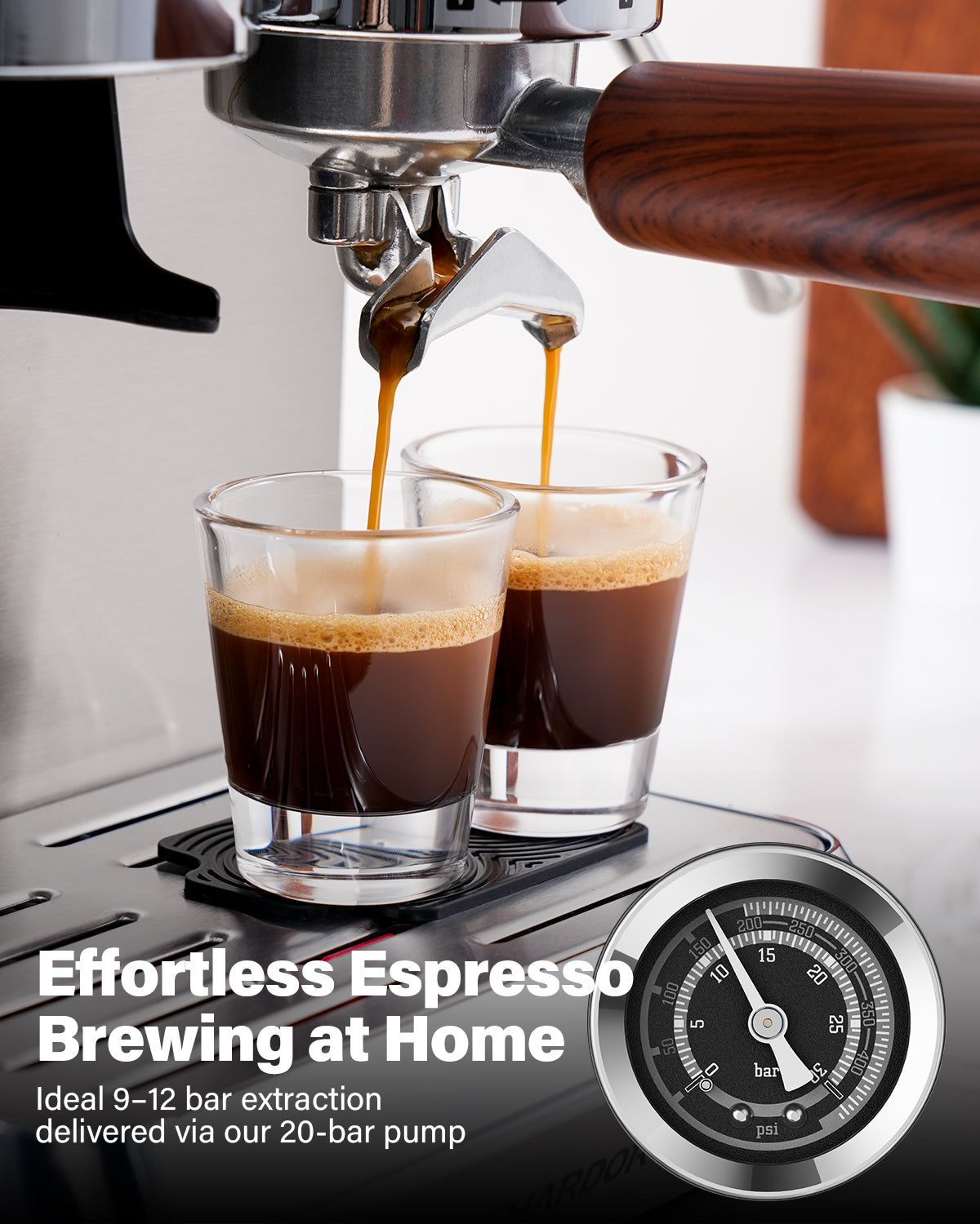 SHARDOR 20 Bar Espresso Machine with Built-In Grinder,