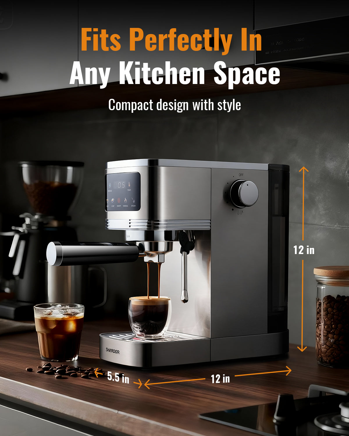 SHARDOR Espresso Machine 20 Bar with Touchscreen Adjustable