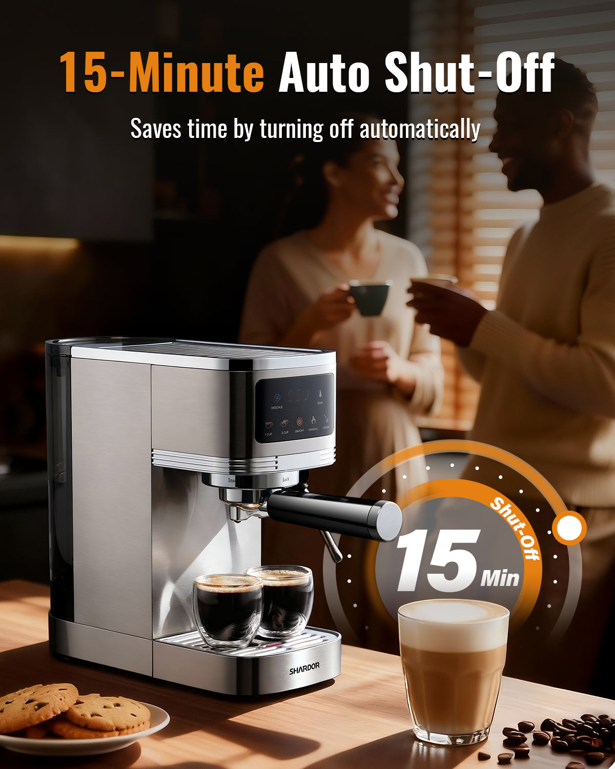 SHARDOR Espresso Machine 20 Bar with Touchscreen Adjustable