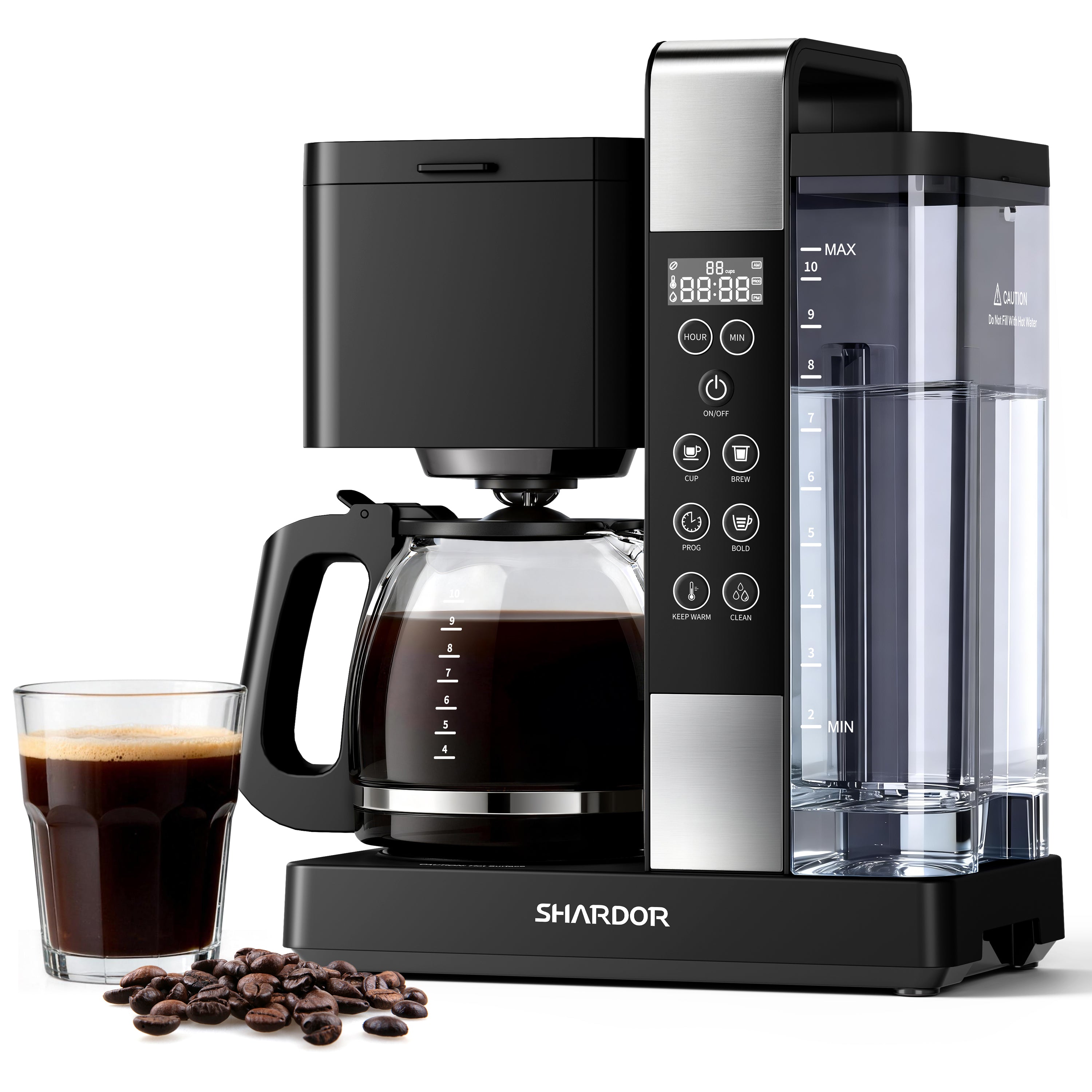 SHARDOR 10-Cup Coffee Maker, Programmable Drip Coffee Machine with 2–10 Cup Setting