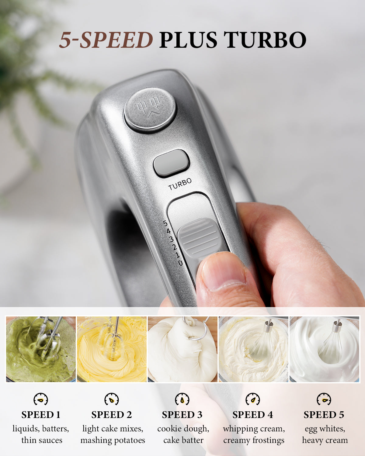 SHARDOR Hand Mixer, 450W Handheld Mixer with Storage Case