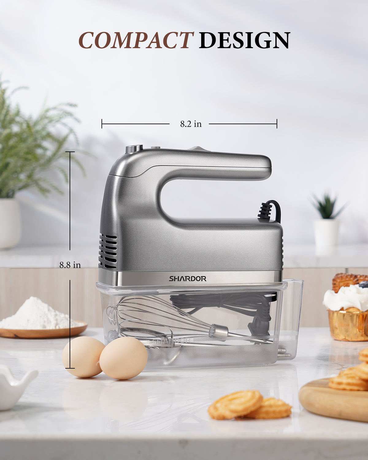 SHARDOR Hand Mixer, 450W Handheld Mixer with Storage Case