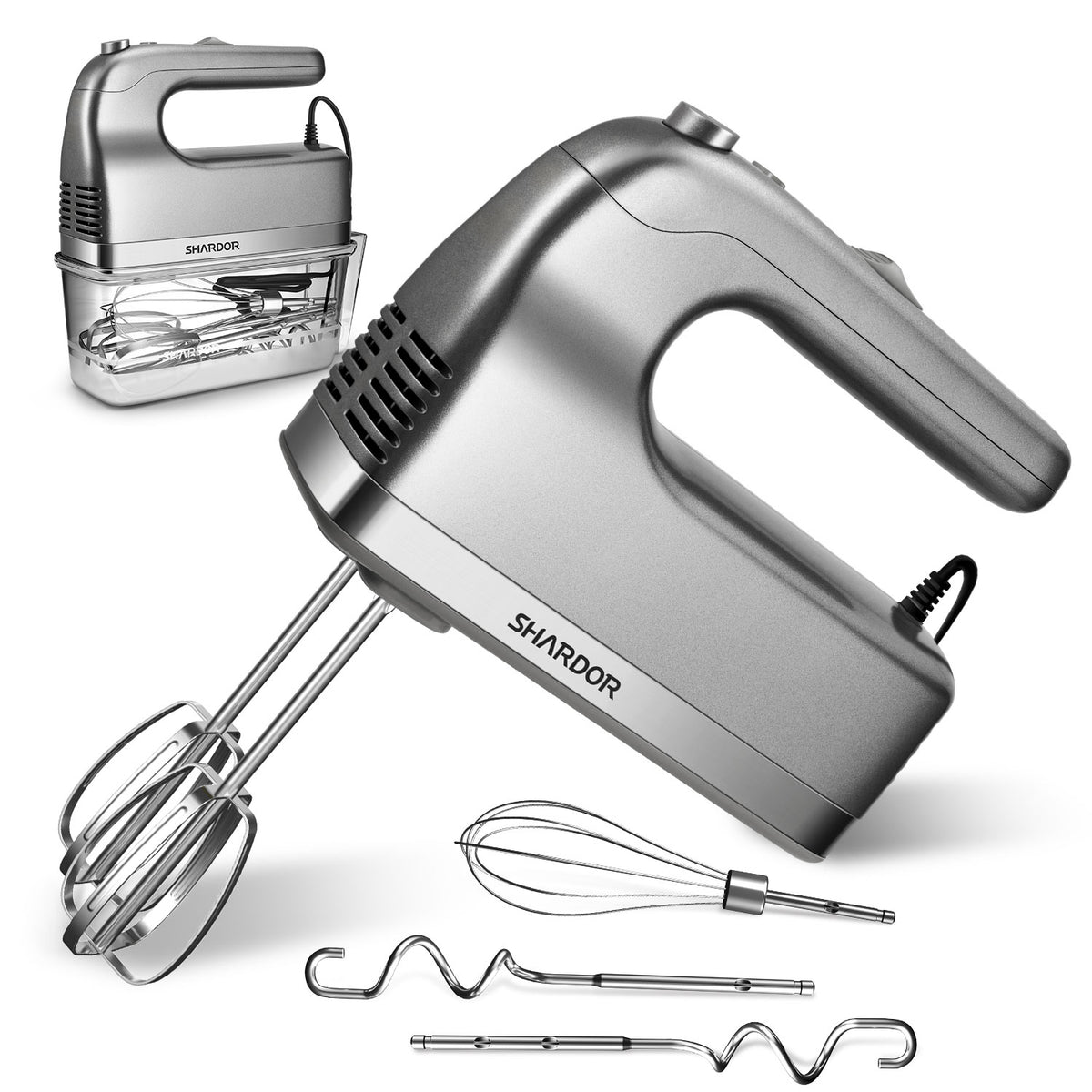 SHARDOR Hand Mixer, 450W Handheld Mixer with Storage Case