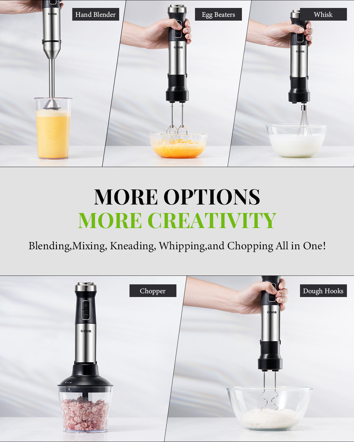 GDOR 6-in-1 Immersion Blender