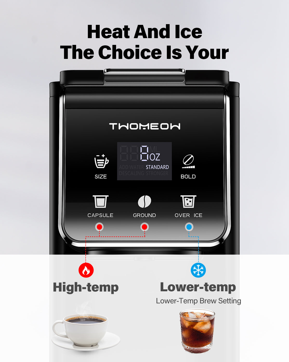TWOMEOW K Cup Coffee Maker With Bold Setting Black