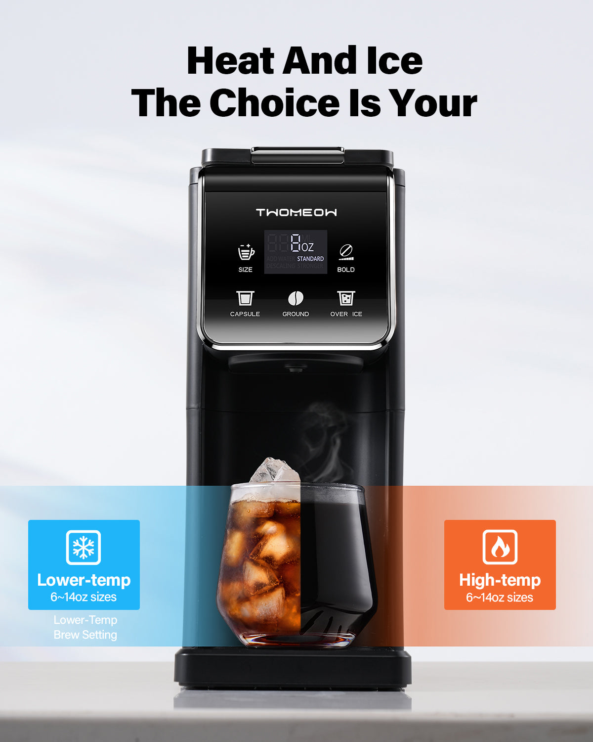TWOMEOW K Cup Coffee Maker With Bold Setting Black