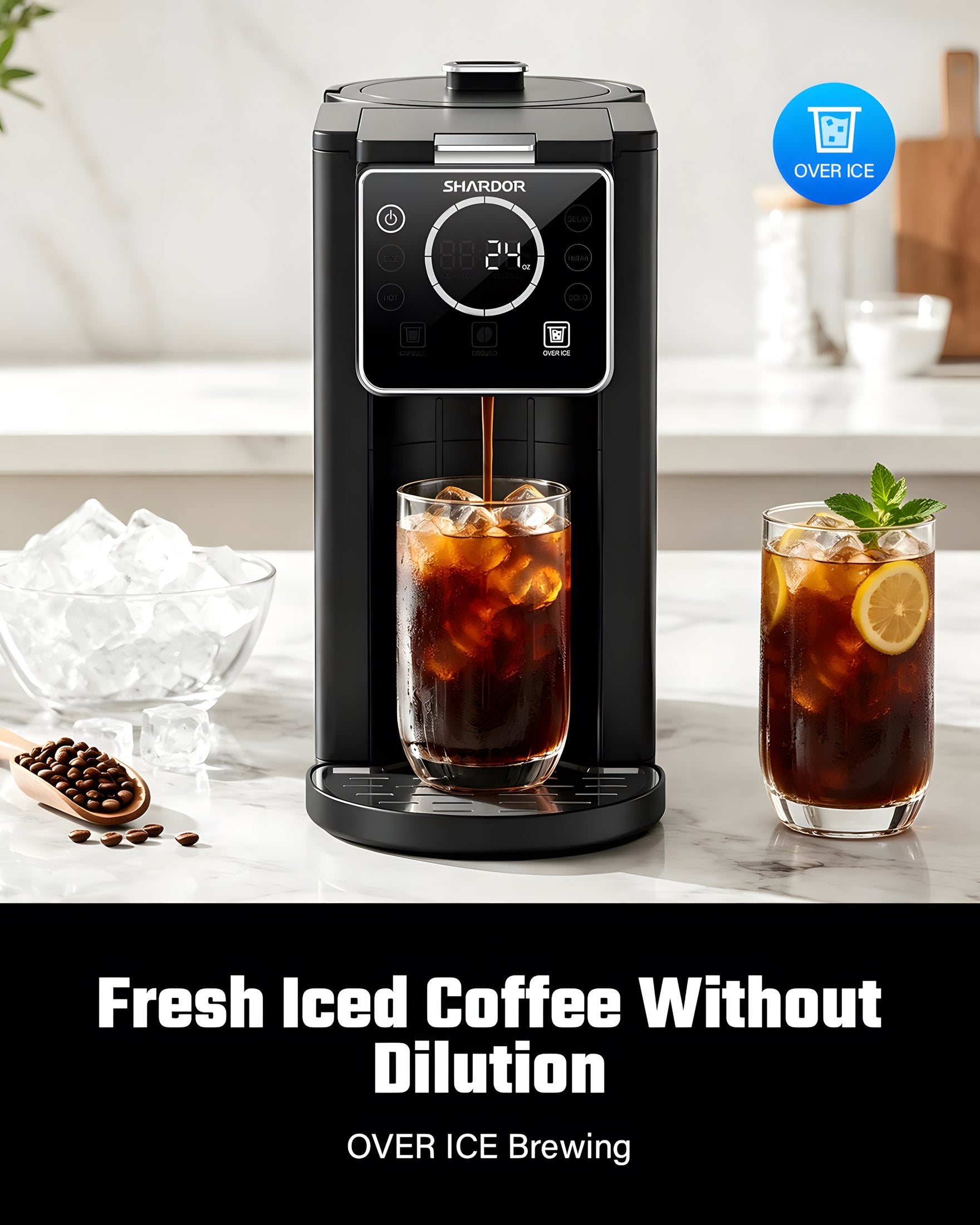 SHARDOR KM805 matte black coffee maker feature image 4