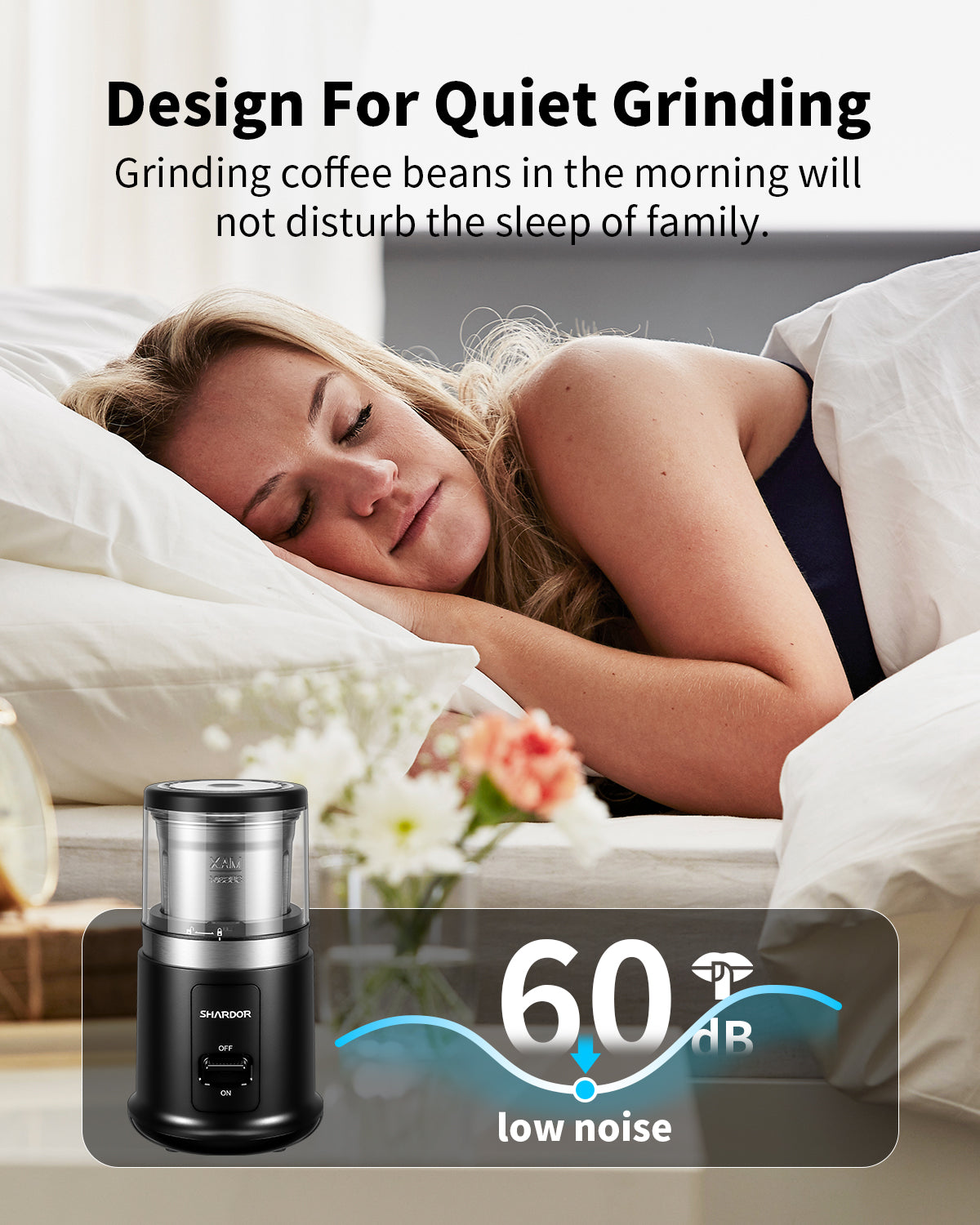 SHARDOR® Coffee Blade Grinder with Finger press