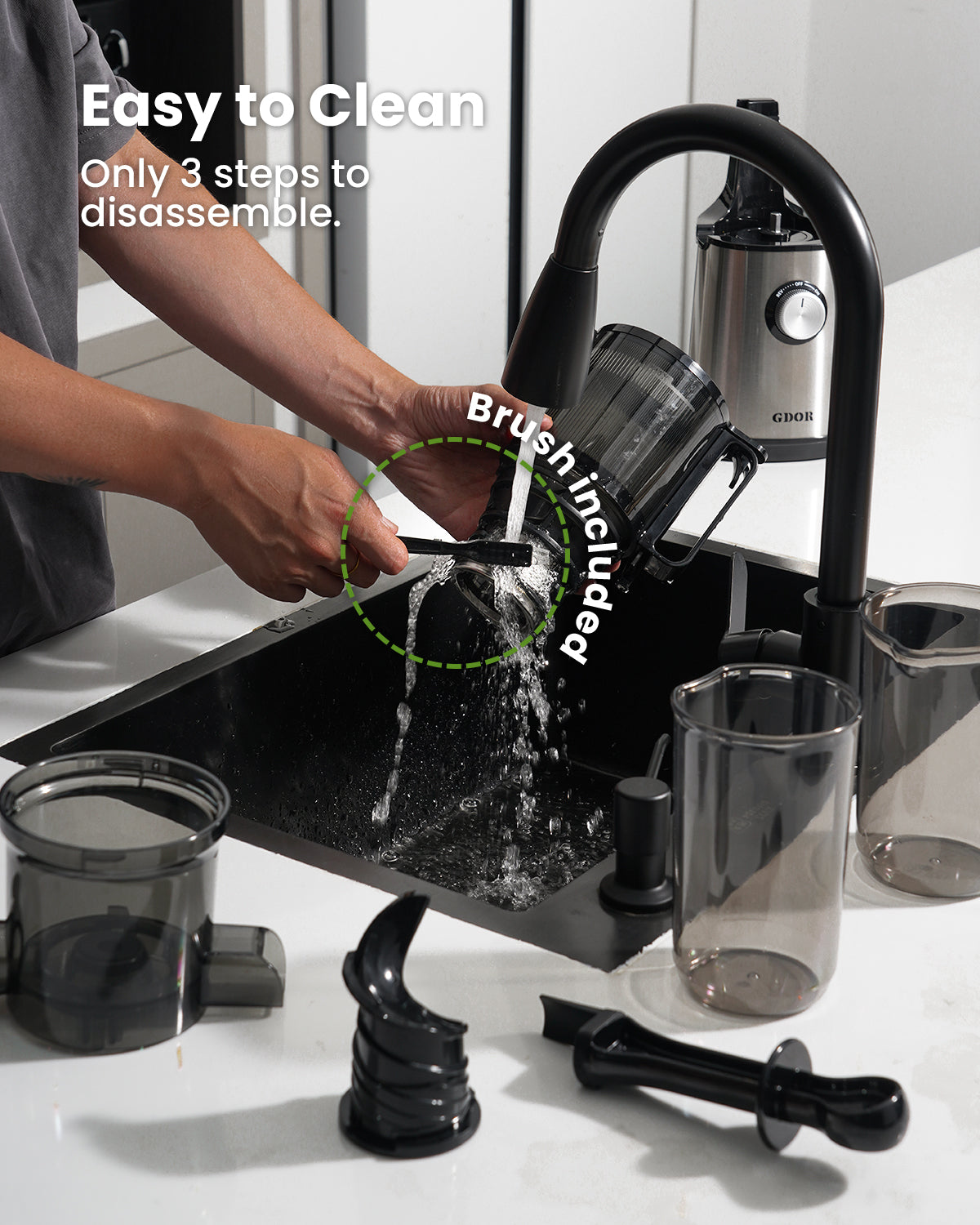 GDOR Cold Press Juicer Machines, 4.25'' Large Feed Chute