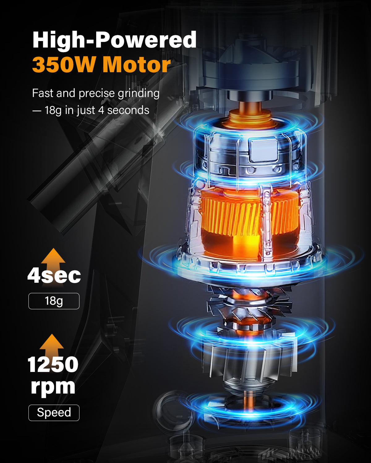 SHARDOR® Coffee Burr Grinder Professional with 100 Grind Settings Die-Cast Aluminum Housing