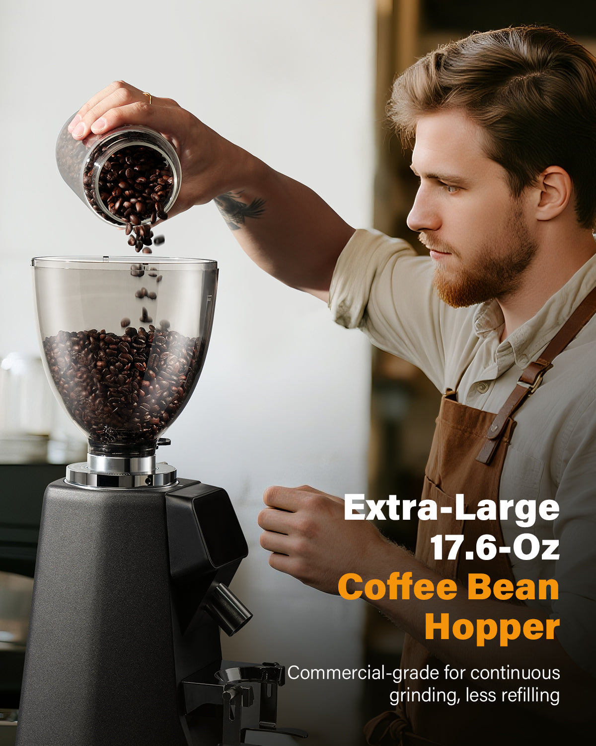 Coffee Burr Grinder | 100 Settings & Die-Cast Body - Shardor