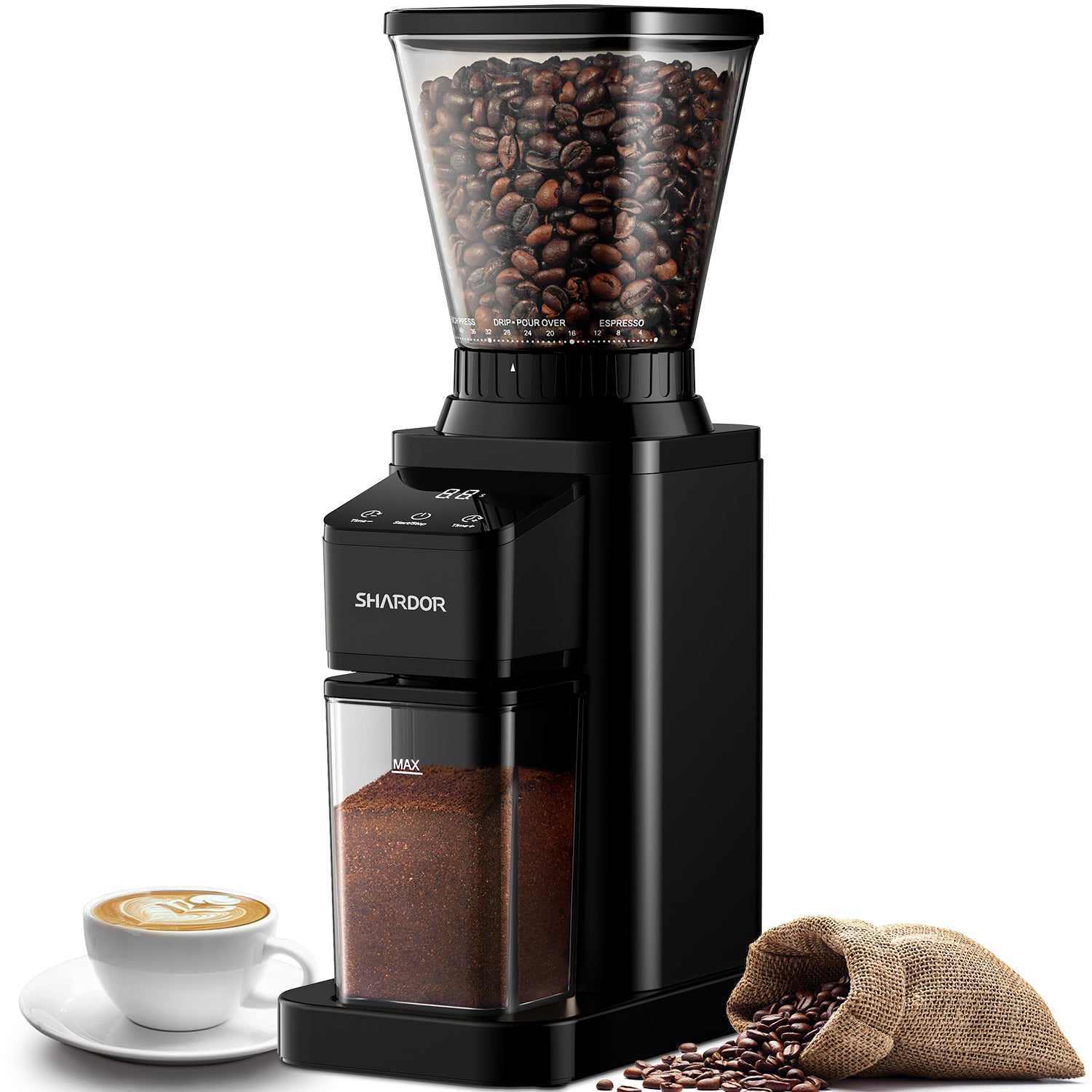 SHARDOR® Coffee Burr Grinder with 48 Grind Settings Black
