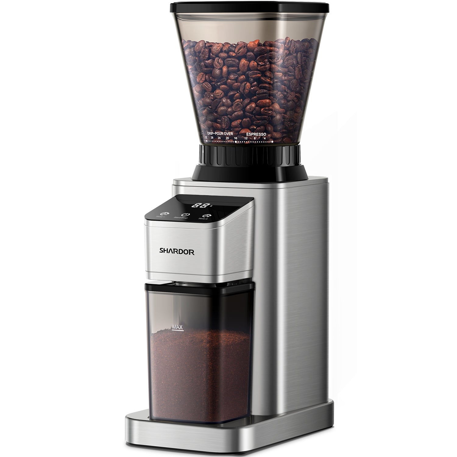 SHARDOR® Coffee Burr Grinder with 48 Grind Settings Silvery